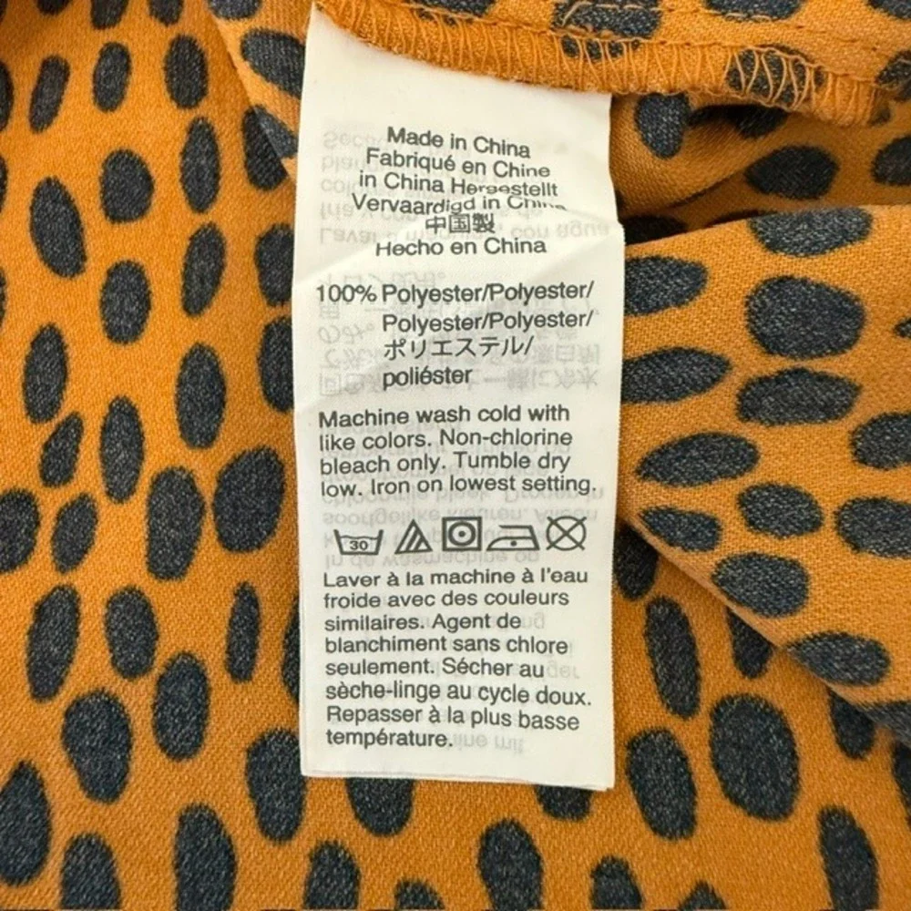J. Crew Short Sleeve Wrap Dress Cheetah Print Mustard Yellow Size 8